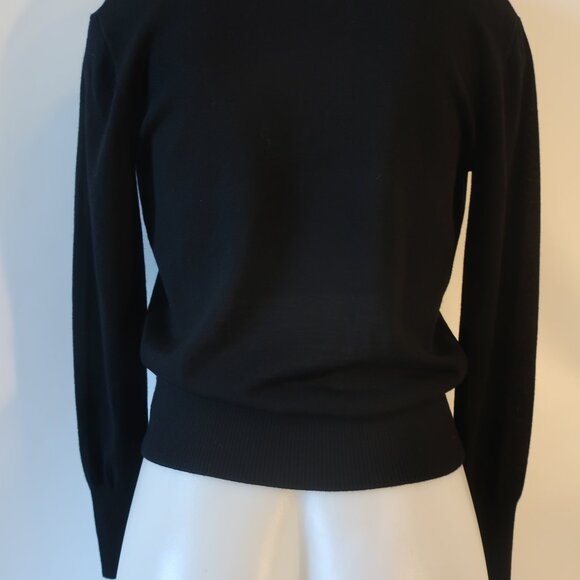 NWT Womens J. Crew 100% Merino Wool Black Surplice Sweater XS - Picture 4 of 5